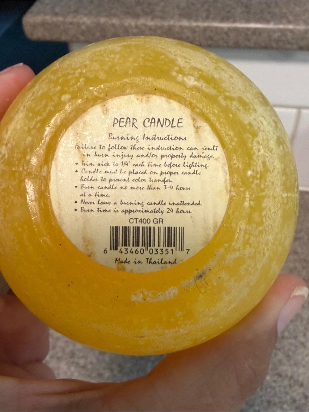 Yellow Pear-Shaped Decorative Candle